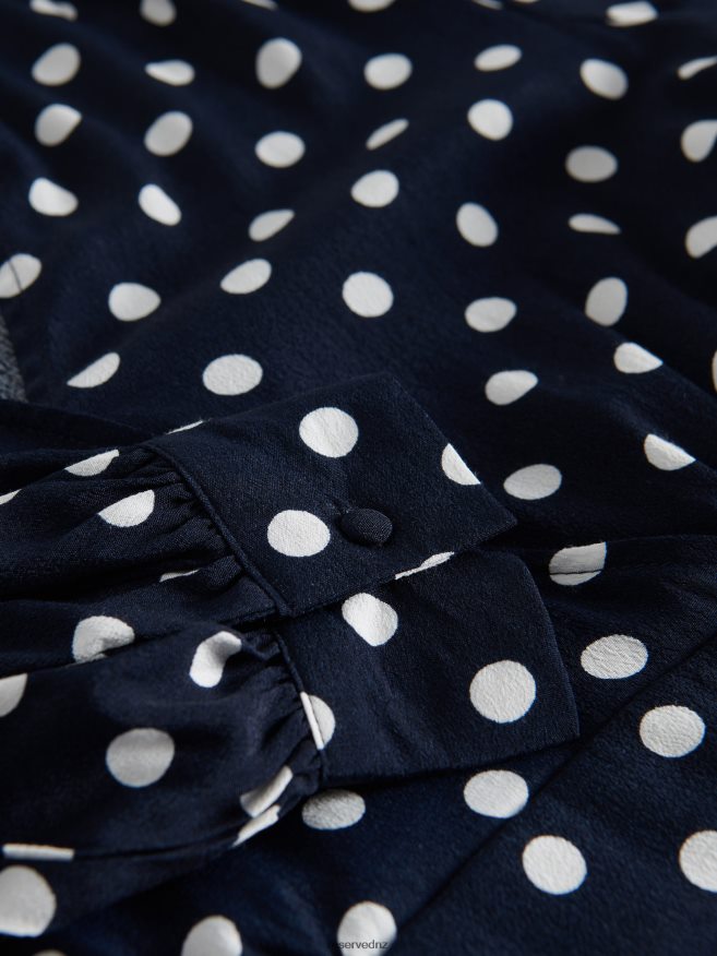 Reserved Women Viscose Wrap Front Blouse P6H08T46 Apparel Navy