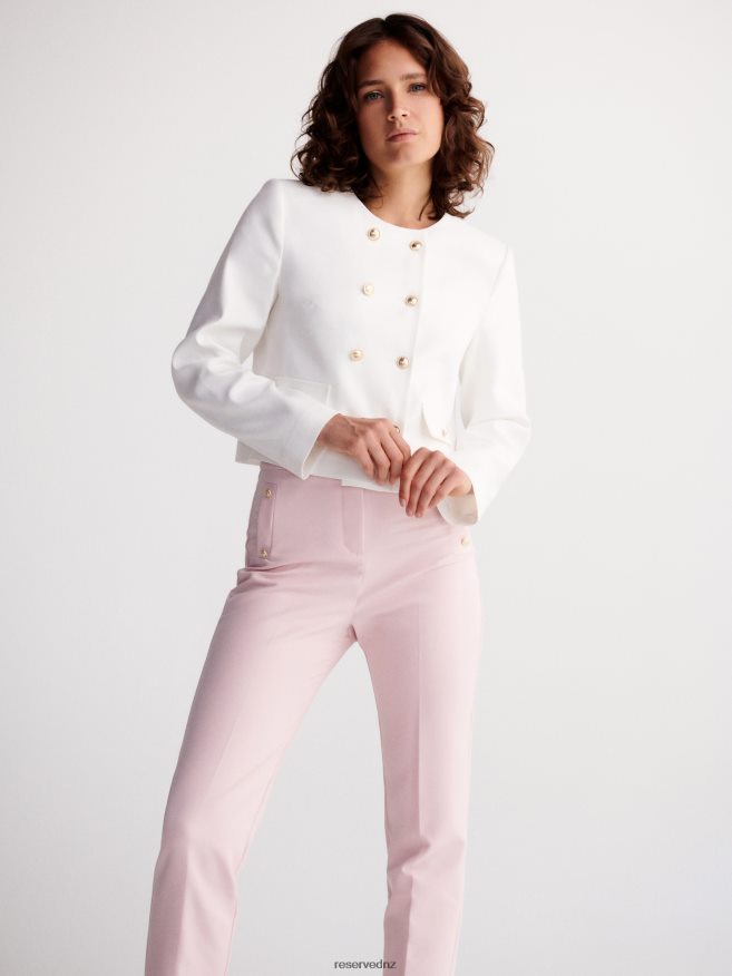 Reserved Women Blazer With Decorative Buttons P6H08T901 Apparel White