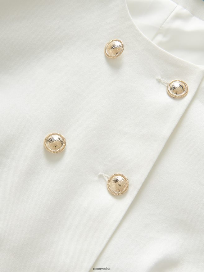 Reserved Women Blazer With Decorative Buttons P6H08T901 Apparel White