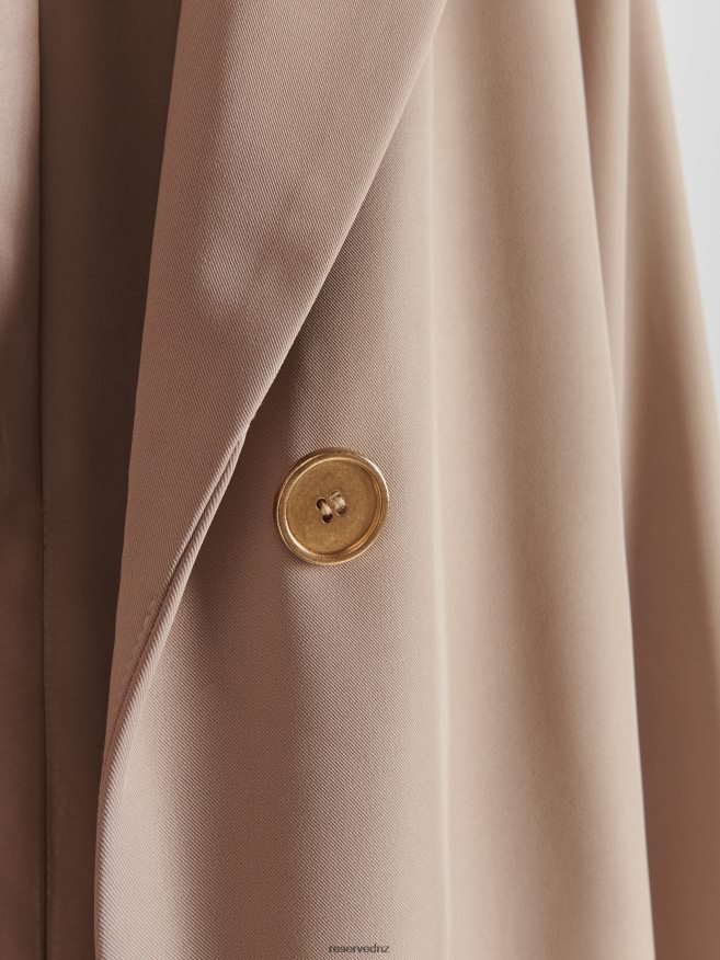 Reserved Women Coat With Tie Waist Belt P6H08T889 Apparel Beige