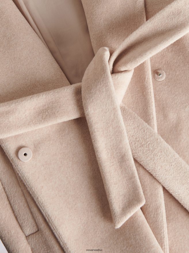 Reserved Women Coat With Tie Waist Belt P6H08T897 Apparel Beige