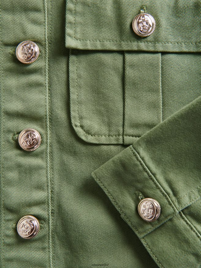 Reserved Women Denim Jacket P6H08T882 Apparel Green