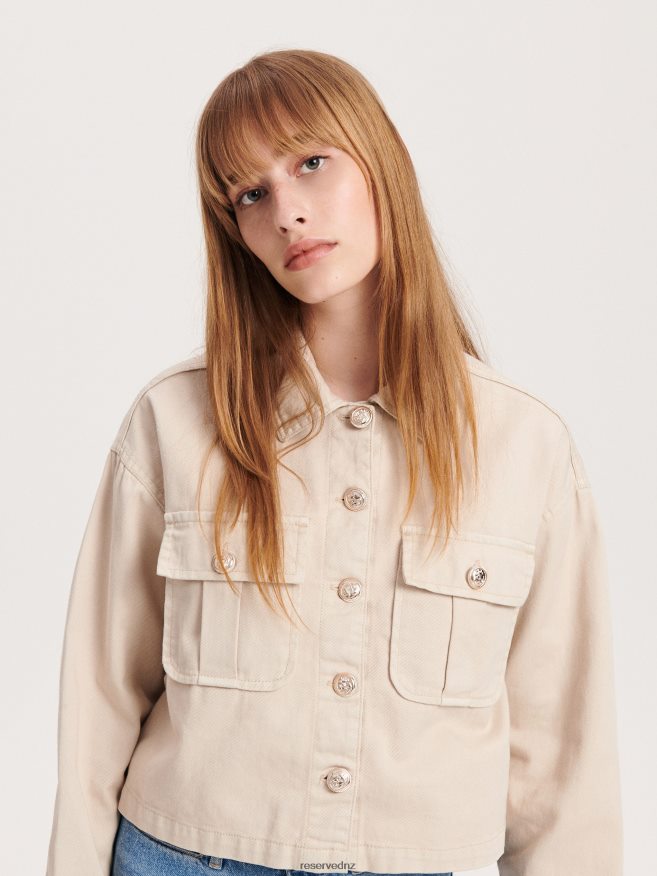 Reserved Women Denim Jacket P6H08T896 Apparel Nude Jeans