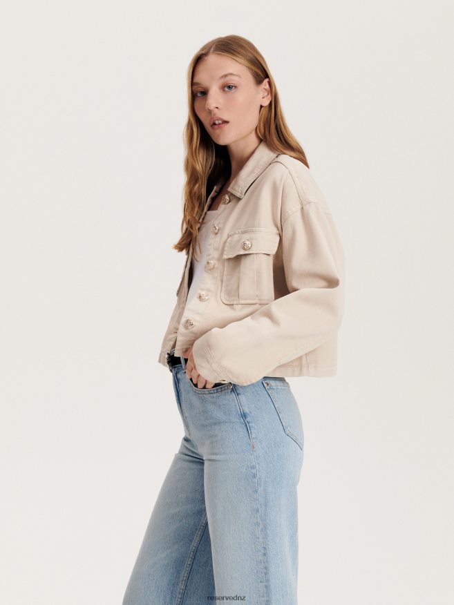 Reserved Women Denim Jacket P6H08T896 Apparel Nude Jeans