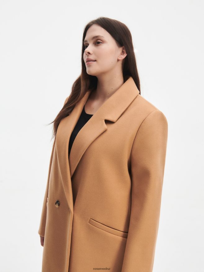 Reserved Women Double-Breasted Coat P6H08T902 Apparel Beige