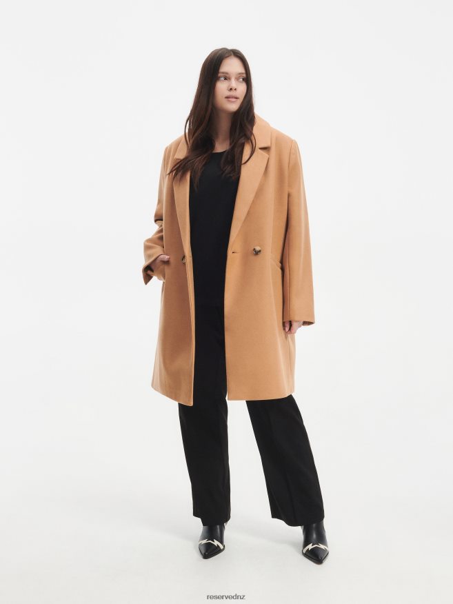 Reserved Women Double-Breasted Coat P6H08T902 Apparel Beige