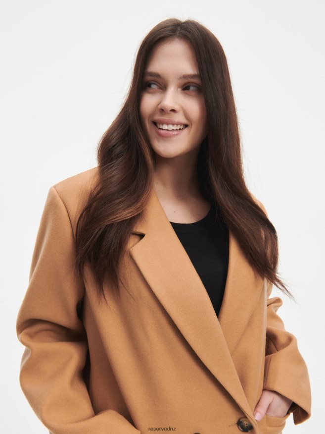 Reserved Women Double-Breasted Coat P6H08T902 Apparel Beige