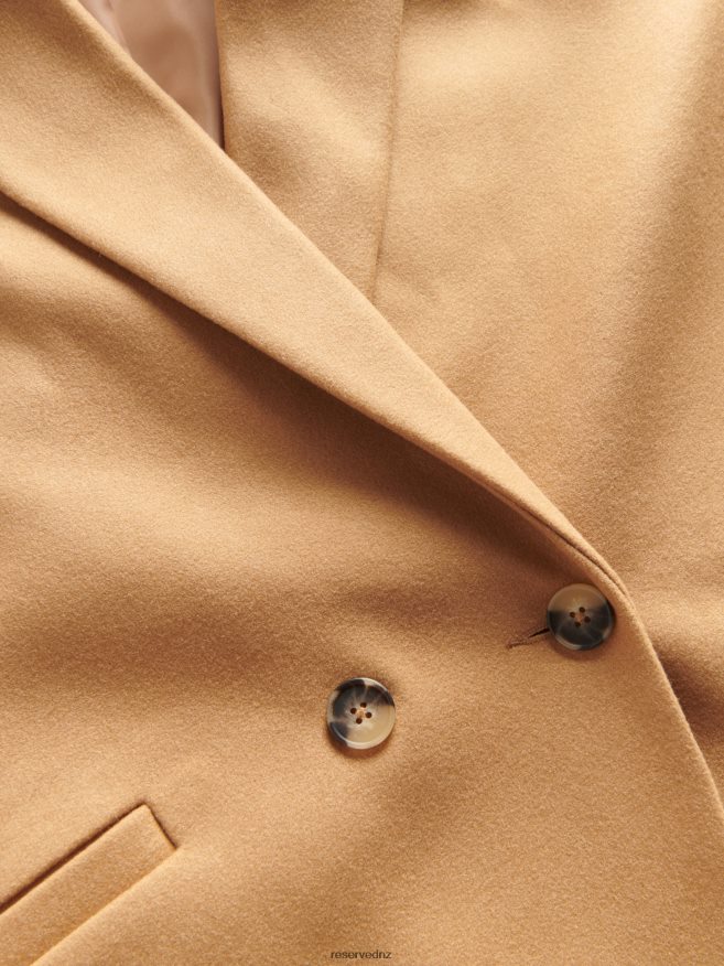 Reserved Women Double-Breasted Coat P6H08T902 Apparel Beige