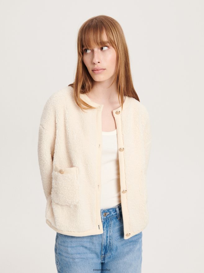 Reserved Women Faux Shearling Jacket P6H08T874 Apparel Nude