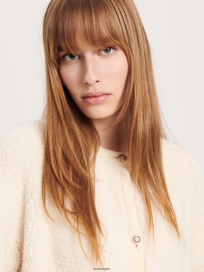 Reserved Women Faux Shearling Jacket P6H08T874 Apparel Nude