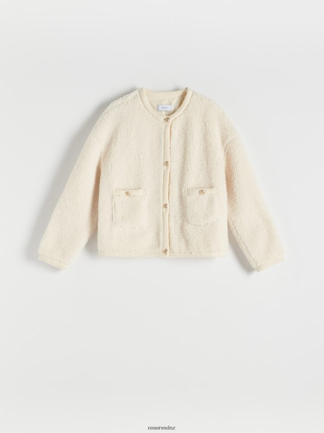 Reserved Women Faux Shearling Jacket P6H08T874 Apparel Nude