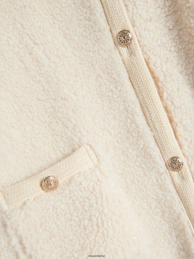 Reserved Women Faux Shearling Jacket P6H08T874 Apparel Nude