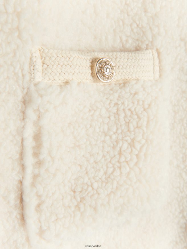 Reserved Women Faux Shearling Jacket P6H08T874 Apparel Nude