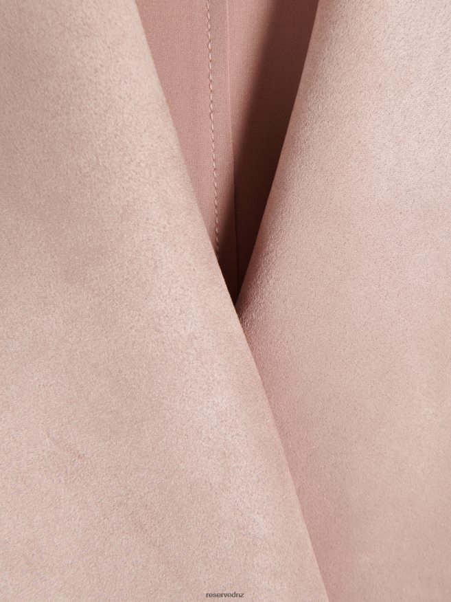 Reserved Women Faux Suede Coat P6H08T867 Apparel Pastel Pink