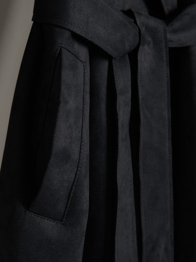 Reserved Women Faux Suede Coat P6H08T90 Apparel Black