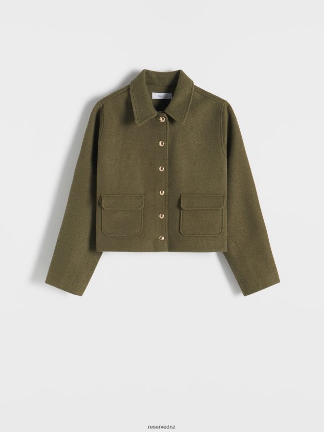 Reserved Women Jacket With A Collar P6H08T894 Apparel Green