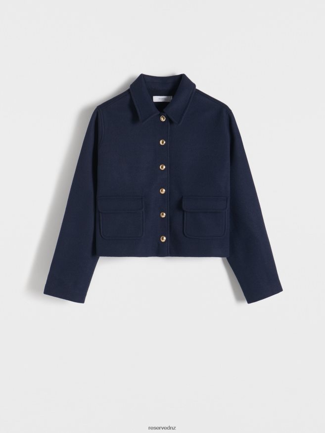 Reserved Women Jacket With A Collar P6H08T895 Apparel Navy