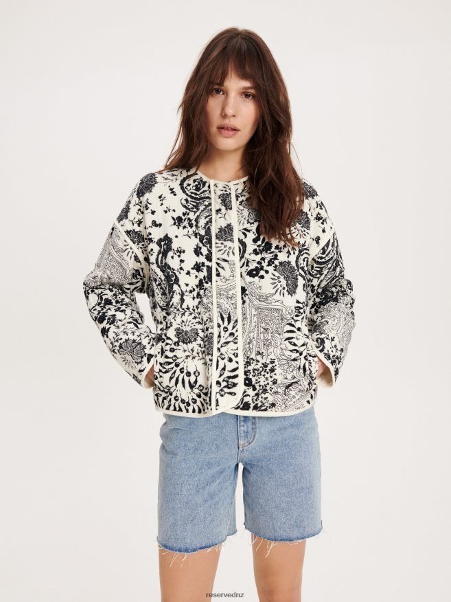 Reserved Women Quilted Jacket P6H08T1 Apparel Cream