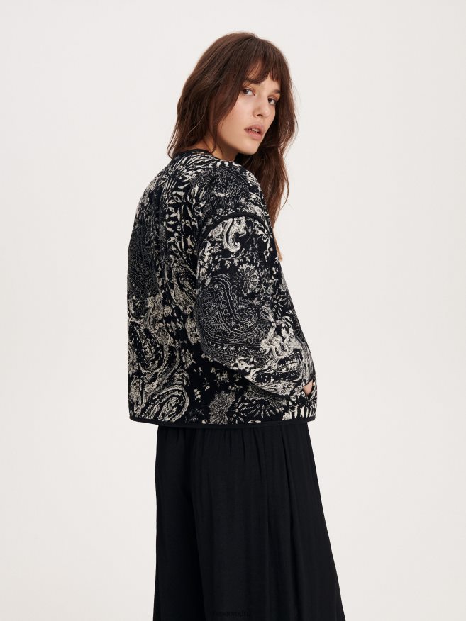 Reserved Women Quilted Jacket P6H08T2 Apparel Black