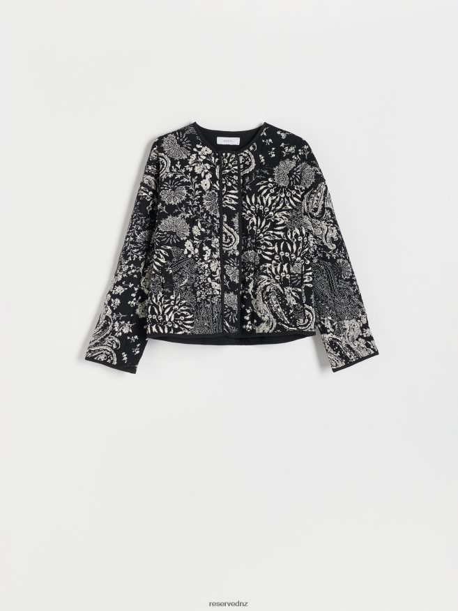 Reserved Women Quilted Jacket P6H08T2 Apparel Black