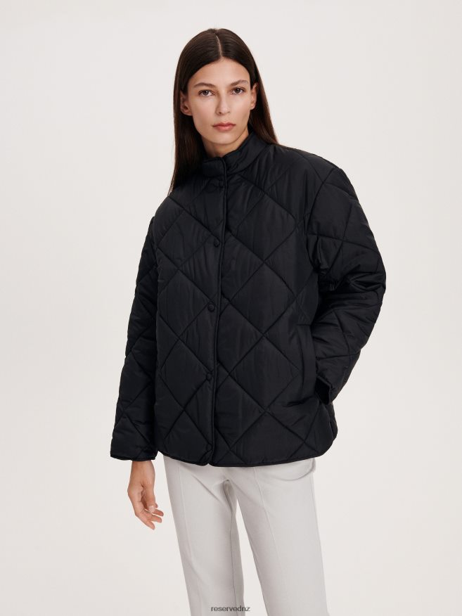Reserved Women Quilted Jacket P6H08T881 Apparel Black