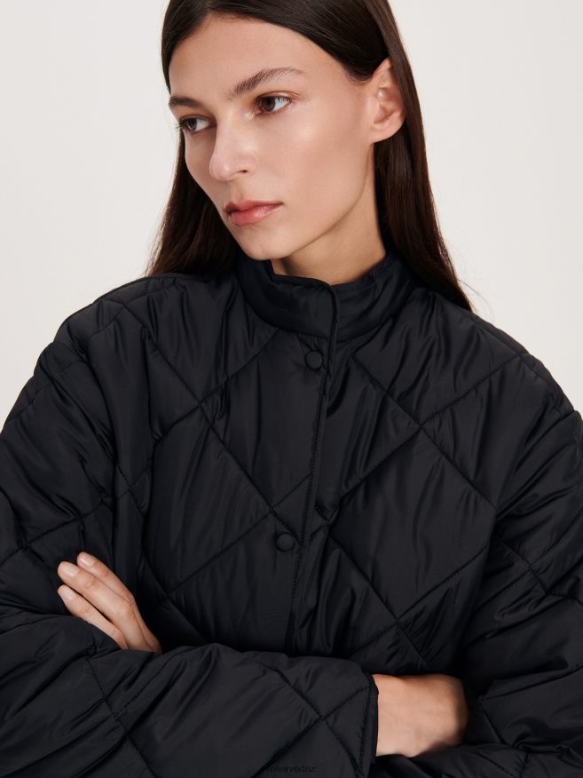 Reserved Women Quilted Jacket P6H08T881 Apparel Black