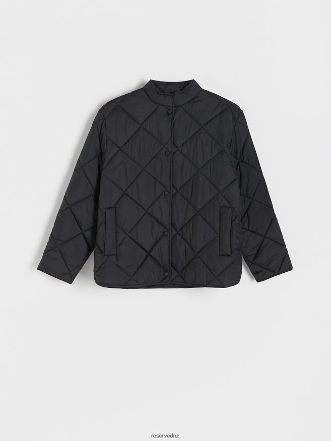 Reserved Women Quilted Jacket P6H08T881 Apparel Black