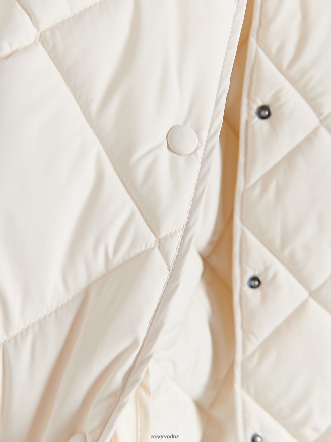 Reserved Women Quilted Jacket P6H08T898 Apparel Cream