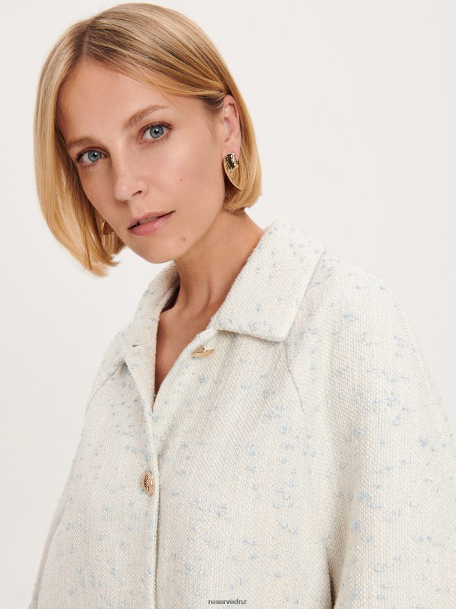 Reserved Women Tweed Jacket P6H08T67 Apparel Pale Blue