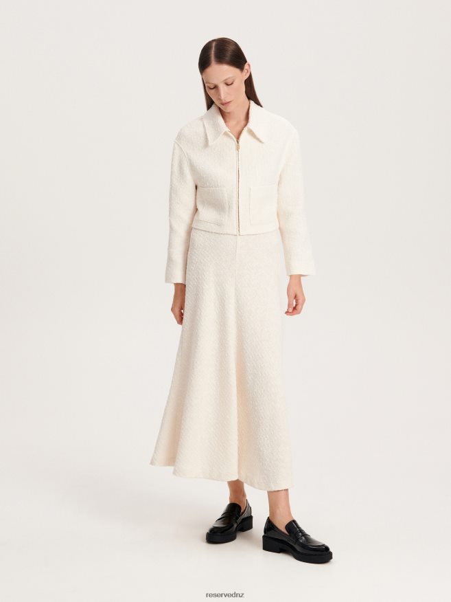 Reserved Women Tweed Jacket P6H08T872 Apparel Cream