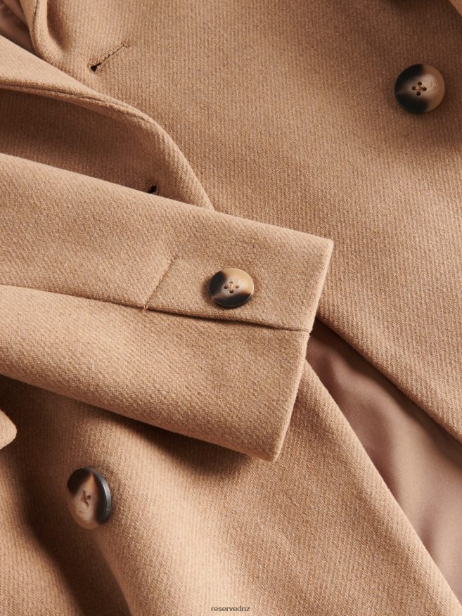 Reserved Women Wool Blend Coat P6H08T891 Apparel Beige