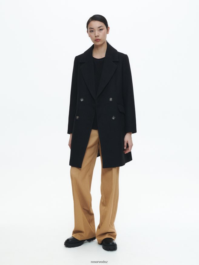 Reserved Women Wool Blend Coat P6H08T899 Apparel Black