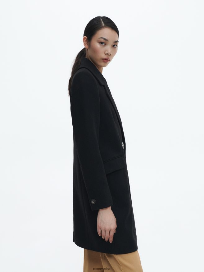 Reserved Women Wool Blend Coat P6H08T899 Apparel Black