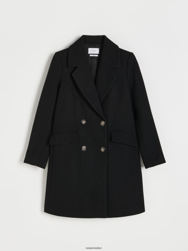 Reserved Women Wool Blend Coat P6H08T899 Apparel Black