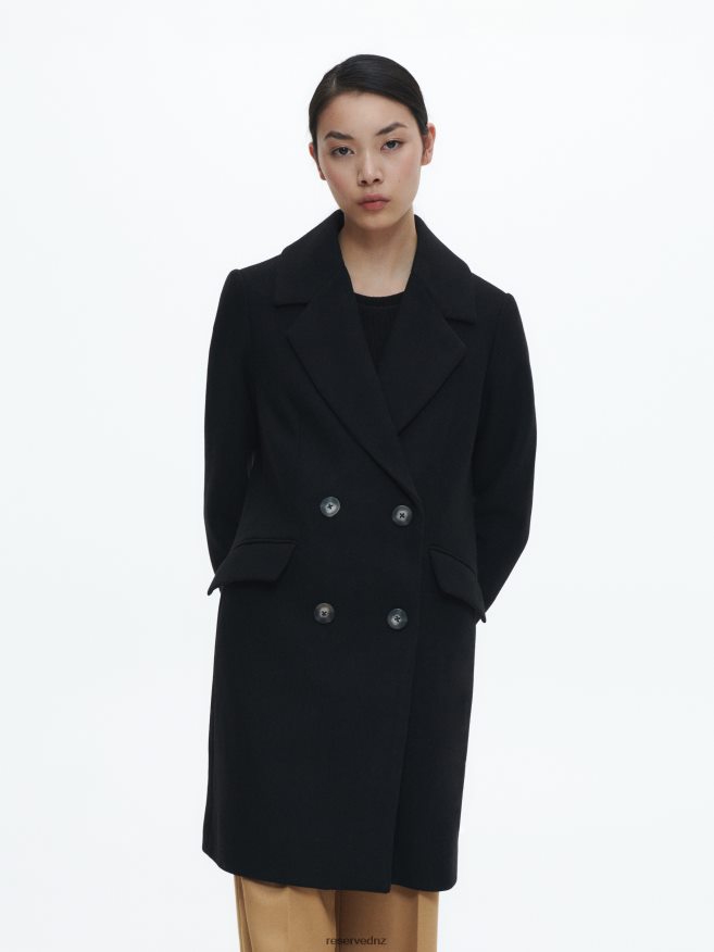 Reserved Women Wool Blend Coat P6H08T899 Apparel Black