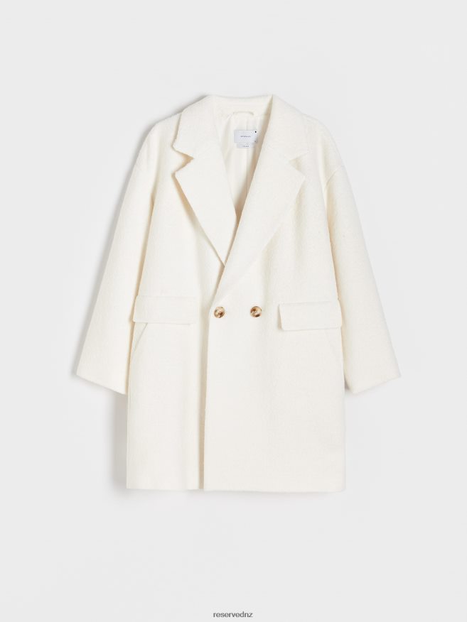 Reserved Women Wool Rich Coat P6H08T884 Apparel Cream