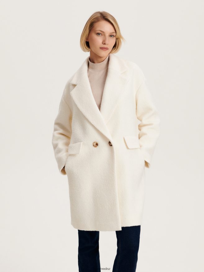 Reserved Women Wool Rich Coat P6H08T884 Apparel Cream