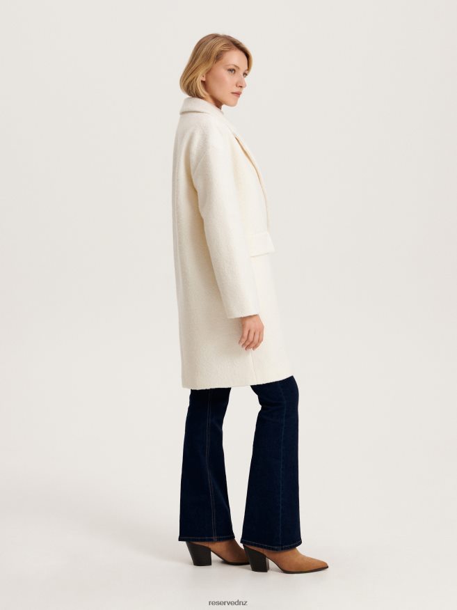 Reserved Women Wool Rich Coat P6H08T884 Apparel Cream