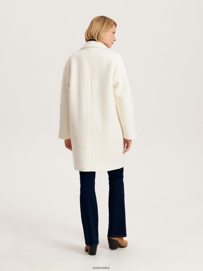 Reserved Women Wool Rich Coat P6H08T884 Apparel Cream