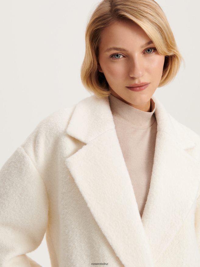 Reserved Women Wool Rich Coat P6H08T884 Apparel Cream