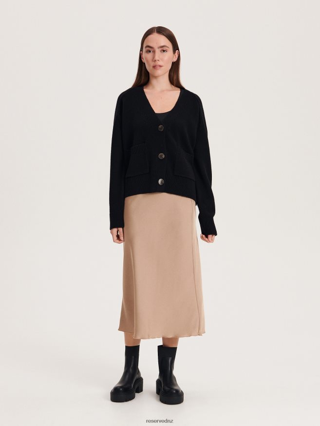 Reserved Women Cardigan With Pockets P6H08T926 Apparel Black