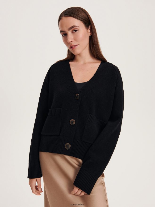 Reserved Women Cardigan With Pockets P6H08T926 Apparel Black