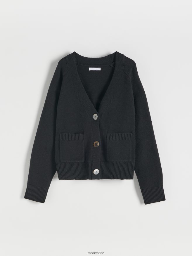 Reserved Women Cardigan With Pockets P6H08T926 Apparel Black