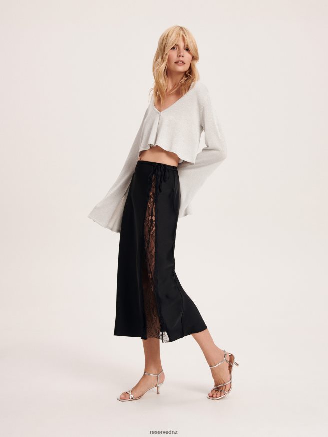 Reserved Women Glittering Jersey Jumper P6H08T939 Apparel Light Grey