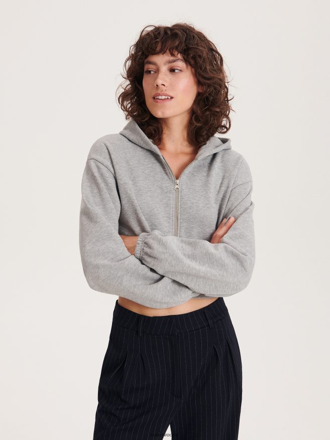 Reserved Women Hoodie P6H08T940 Apparel Light Grey
