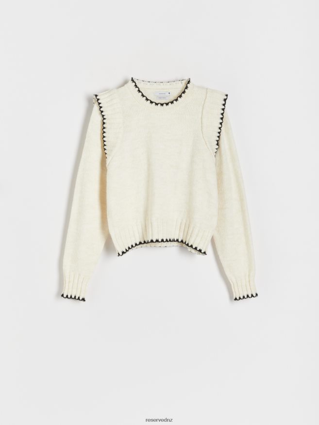 Reserved Women Ruffle Sleeve Jumper P6H08T922 Apparel Nude