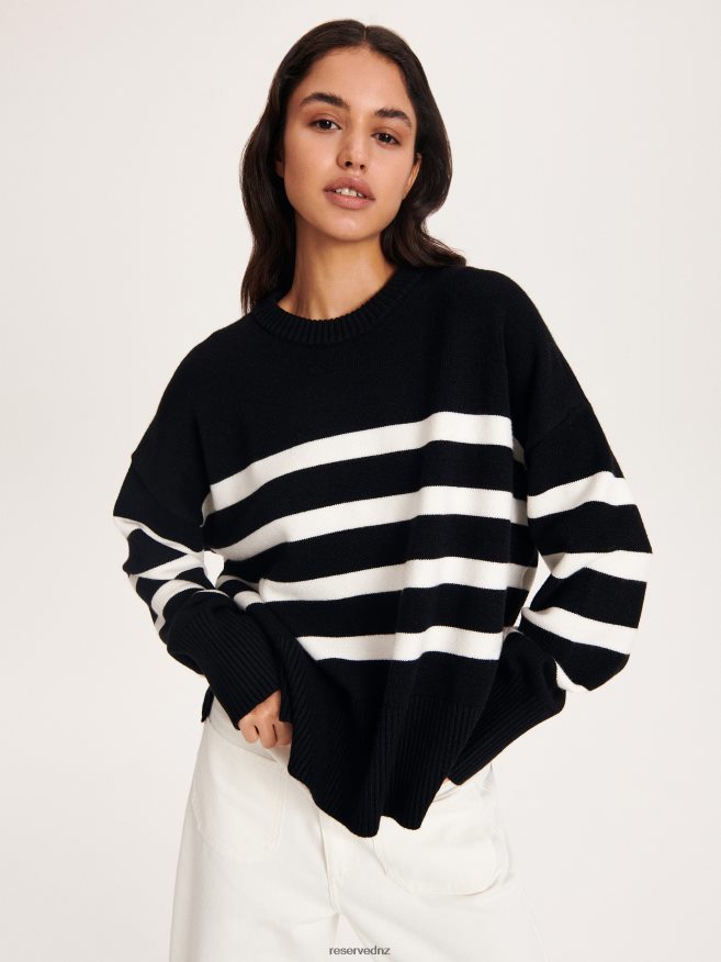 Reserved Women Stripe Jumper P6H08T909 Apparel Black