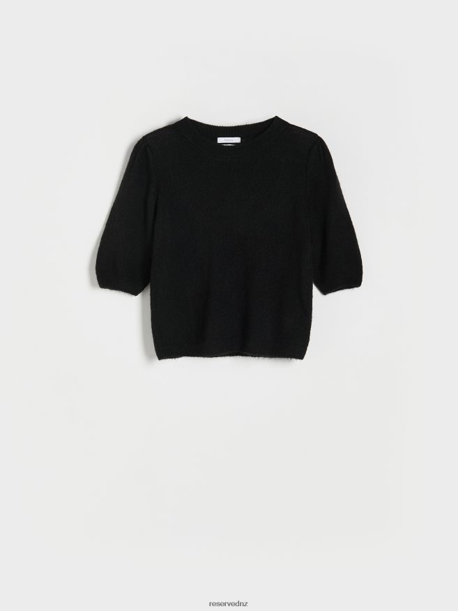 Reserved Women Sweater With Puffy Sleeves P6H08T936 Apparel Black