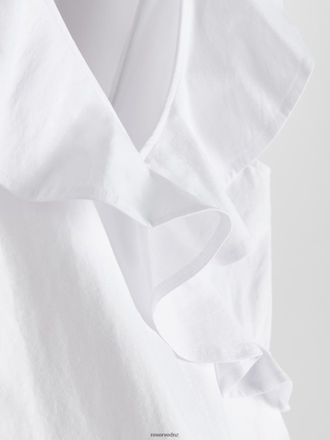 Reserved Women Bodysuit With Ruffle Detail P6H08T525 Apparel White