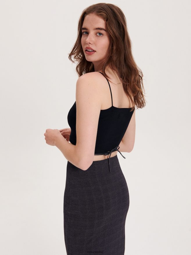 Reserved Women Cami Crop Top P6H08T528 Apparel Black